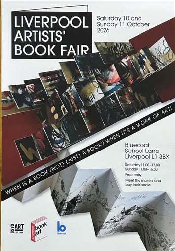 Flyer for Liverpool Artists’ Book Fair on Sunday 11th October 2026