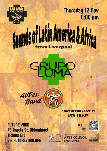 Flyer for Sounds of Latin America & Africa on Thursday 12th November 2026