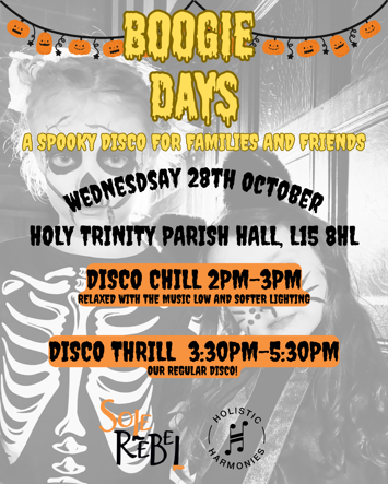 Flyer for Boogie Days Halloween Disco on Wednesday 28th October 2026
