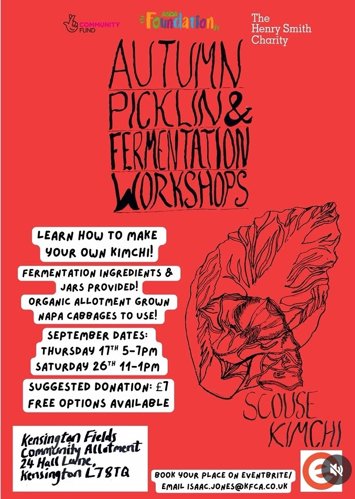 Flyer for Kimchi making workshop on 2 dates