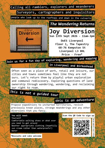 Flyer for Joy Diversion at Liverpool Makefest on Sunday 13th September 2026