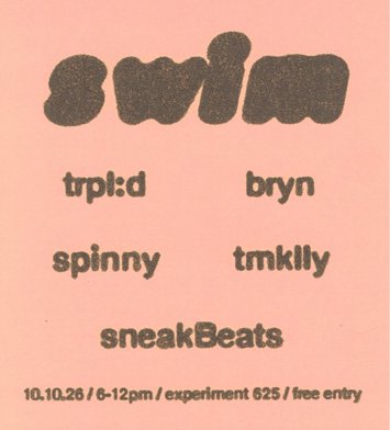 Flyer for past event: swim at experiment 625