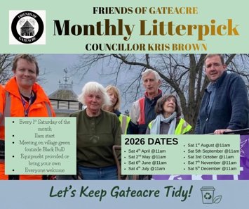 Flyer for Friends of Gateacre Litterpick on 3 dates
