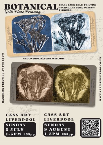 Flyer for Botanical Gelli Printing on 2 dates