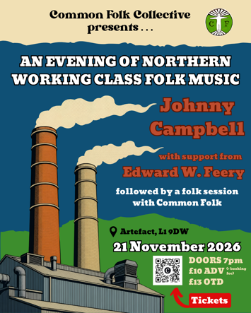 Flyer for An Evening of Northern Working Class Folk on Saturday 21st November 2026