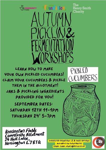 Flyer for Pickling workshop on 2 dates