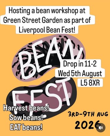 Flyer for Bean fest workshop on Wednesday 5th August 2026