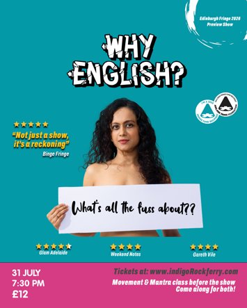 Flyer for Why English? on Friday 31st July 2026
