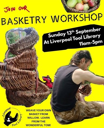 Flyer for Basketry workshop on Sunday 13th September 2026
