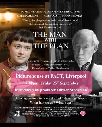 Flyer for The Man with the Plan - film screening with Q&A on Friday 25th September 2026