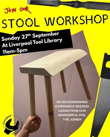 Flyer for Stool workshop on Sunday 27th September 2026