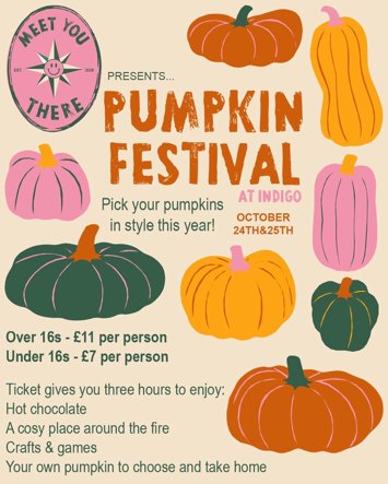 Flyer for Pumpkin Festival at Indigo Cafe! on 2 dates