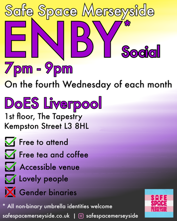 Flyer for past event: Safe Space Merseyside - ENBY Social