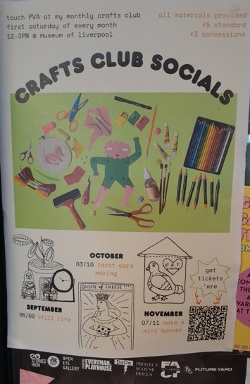 Flyer for Craft club social - make a banner on Saturday 7th November 2026