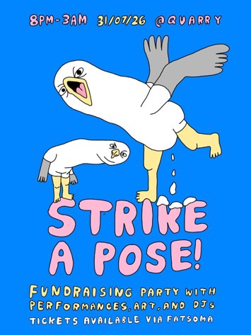 Flyer for Strike a Post - Fundraising Party on Friday 31st July 2026