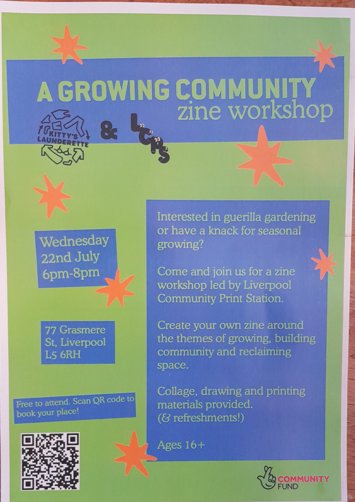 Flyer for past event: A growimg community zine workshop