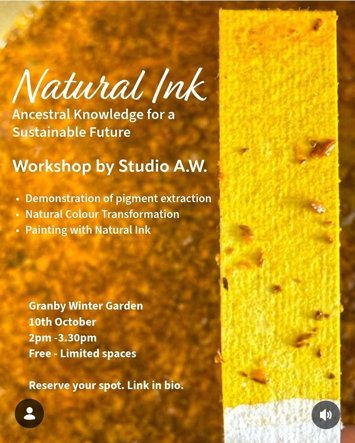 Flyer for Natural ink workshop on Saturday 10th October 2026