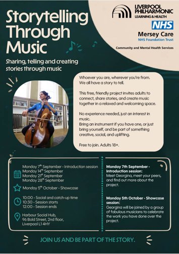 Flyer for past event: Storytelling Through Music