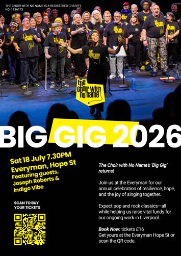 Flyer for Big Gig 2026 at The Everyman on Saturday 18th July 2026