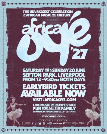 Flyer for Africa Oye 2027 on 2 dates